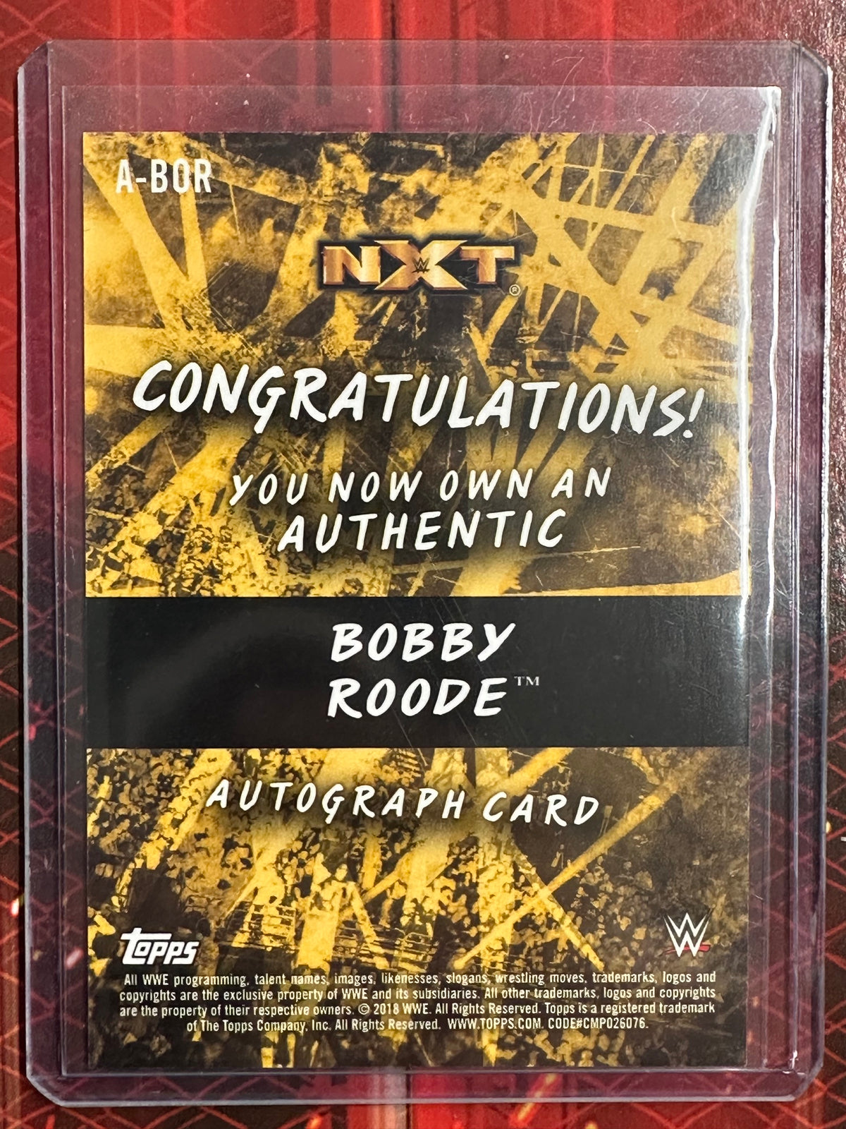 WWE Topps 2018 - Authentic Autographs - Bobby Roode