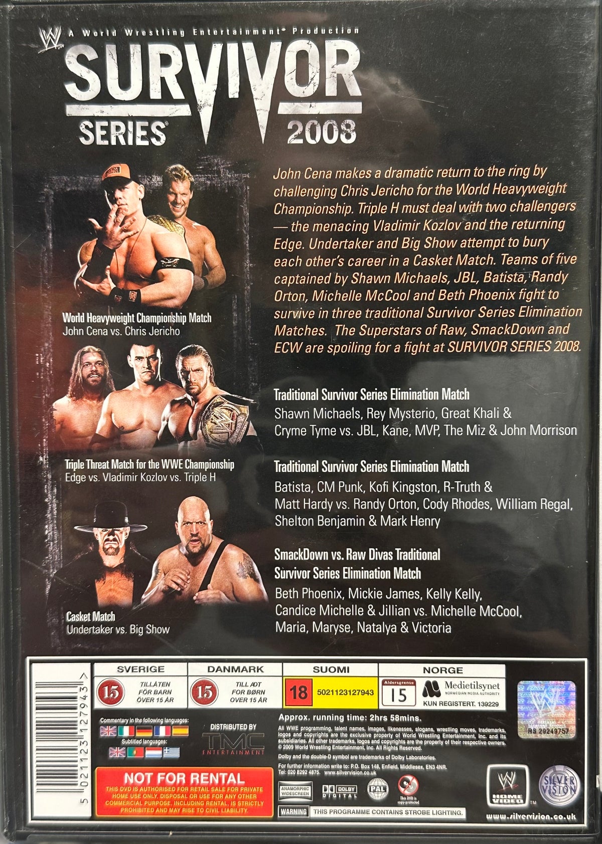DVD Survivor Series 2008 (Usato in buone condizioni) *Edizione Scandinavia*