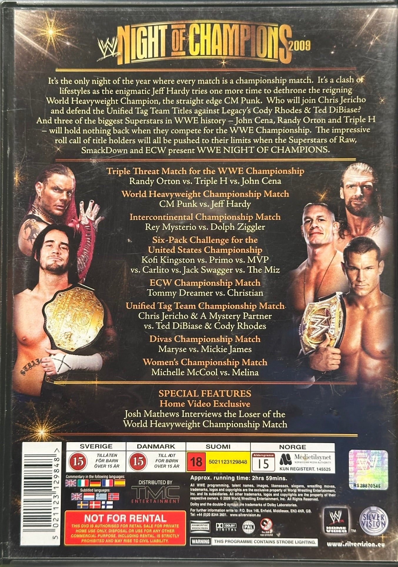 DVD Night of Champions 2009 (Usato in ottime condizioni) *Edizione Scandinavia*