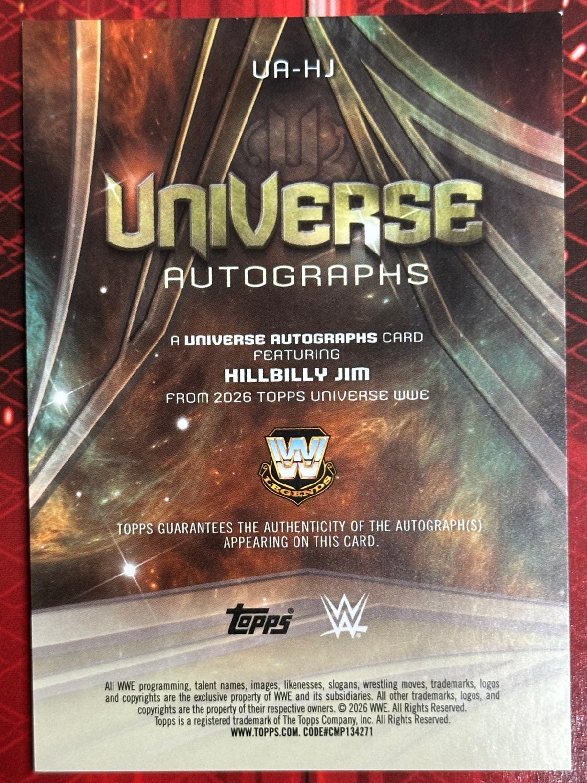 WWE Universe 2026 Autographs Hillbilly Jim (Numerata 065/199)