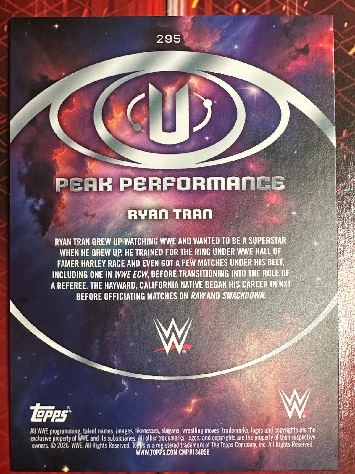 WWE Universe 2026 Nr. 295 Peak Performance (Ref) Ryan Tran