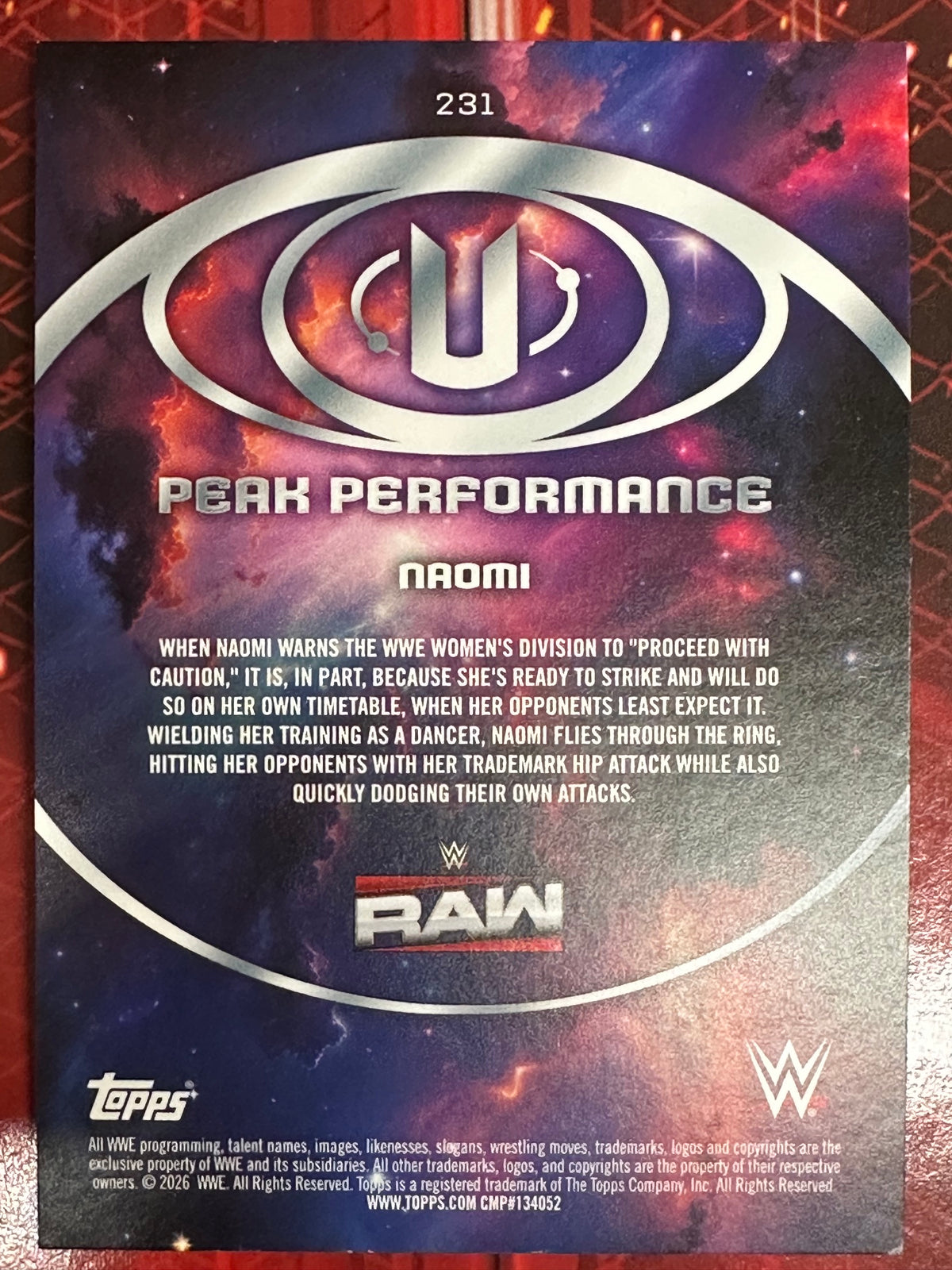 WWE Universe 2026 No. 231 Peak Performance Naomi (Gold Parallel)