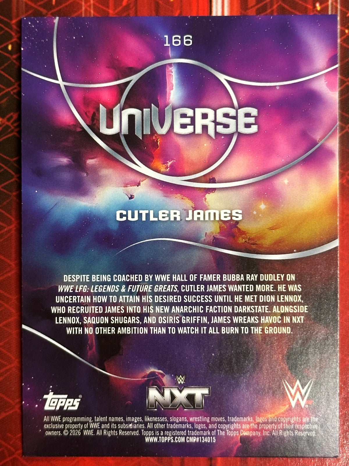 WWE Universe 2026 No. 166 Cutler James (Rookie Card)
