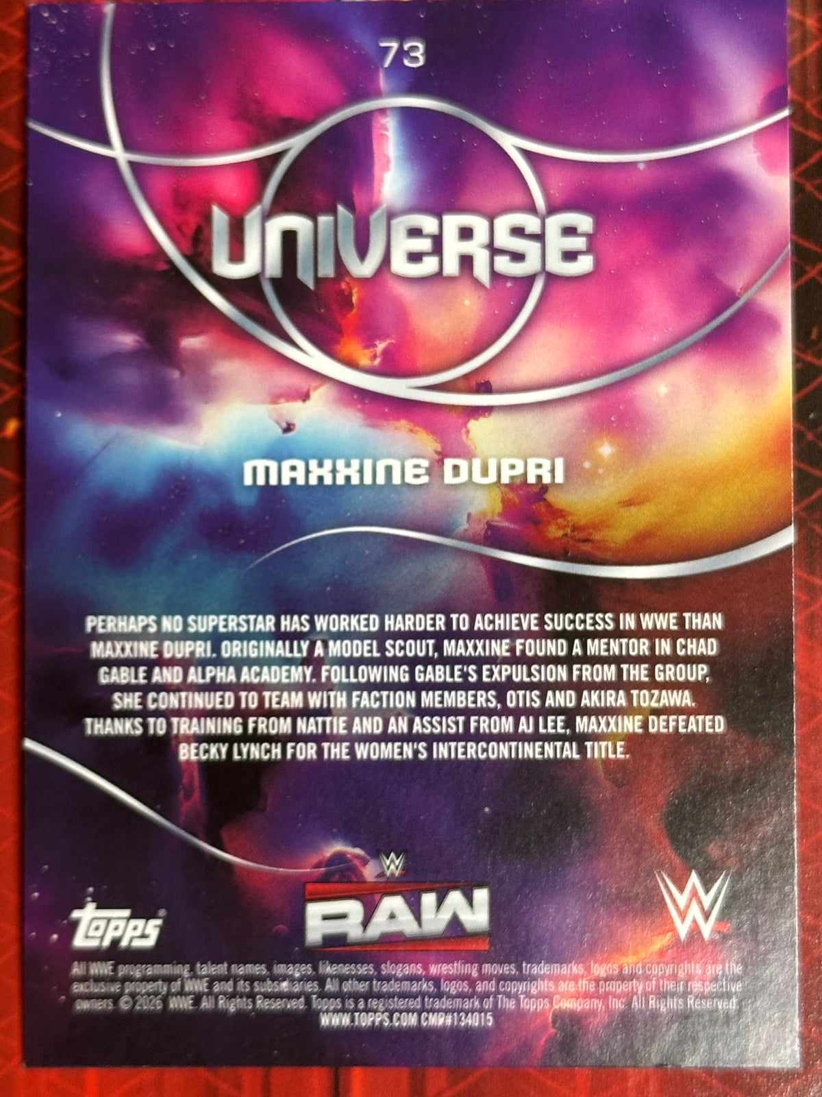 WWE Universe 2026 No. 73 Maxxine Dupri (Gold Parallel)