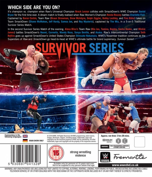 Blu Ray - Survivor Series 2018