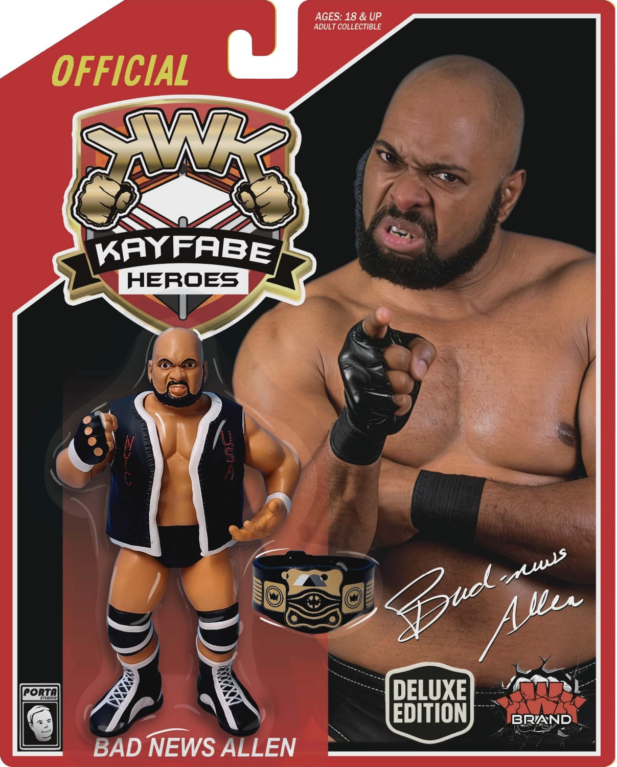 KWK Kayfabe Heroes - Bad News Brown - Red Card (with Jacket) *PREORDER SEPTEMBER 2026*