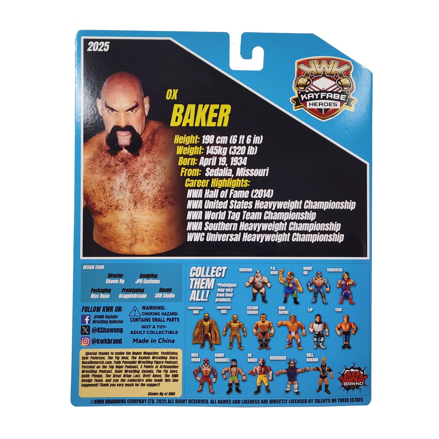 KWK Kayfabe Heroes - Ox Baker (Blue Card)