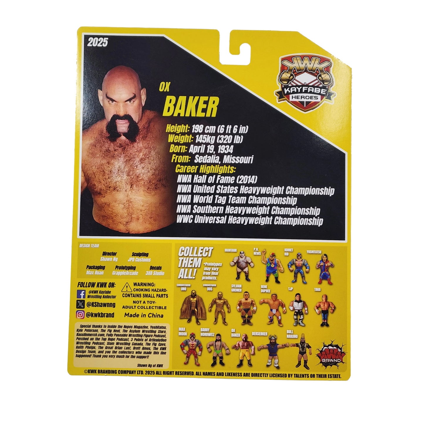 KWK Kayfabe Heroes - Ox Baker (Yellow Card)