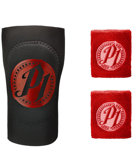 Set gomitiera + polsini di AJ Styles - Rosso (Taglia Bambino/Ragazzo)