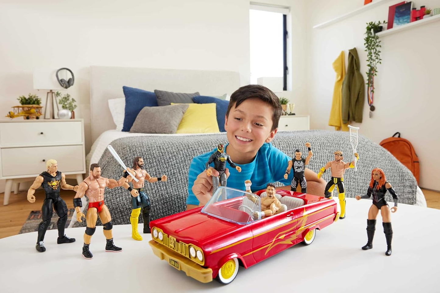 WWE Wrekkin' Lucha Low Rider – Auto mit Rey Mysterio Actionfigur enthalten!