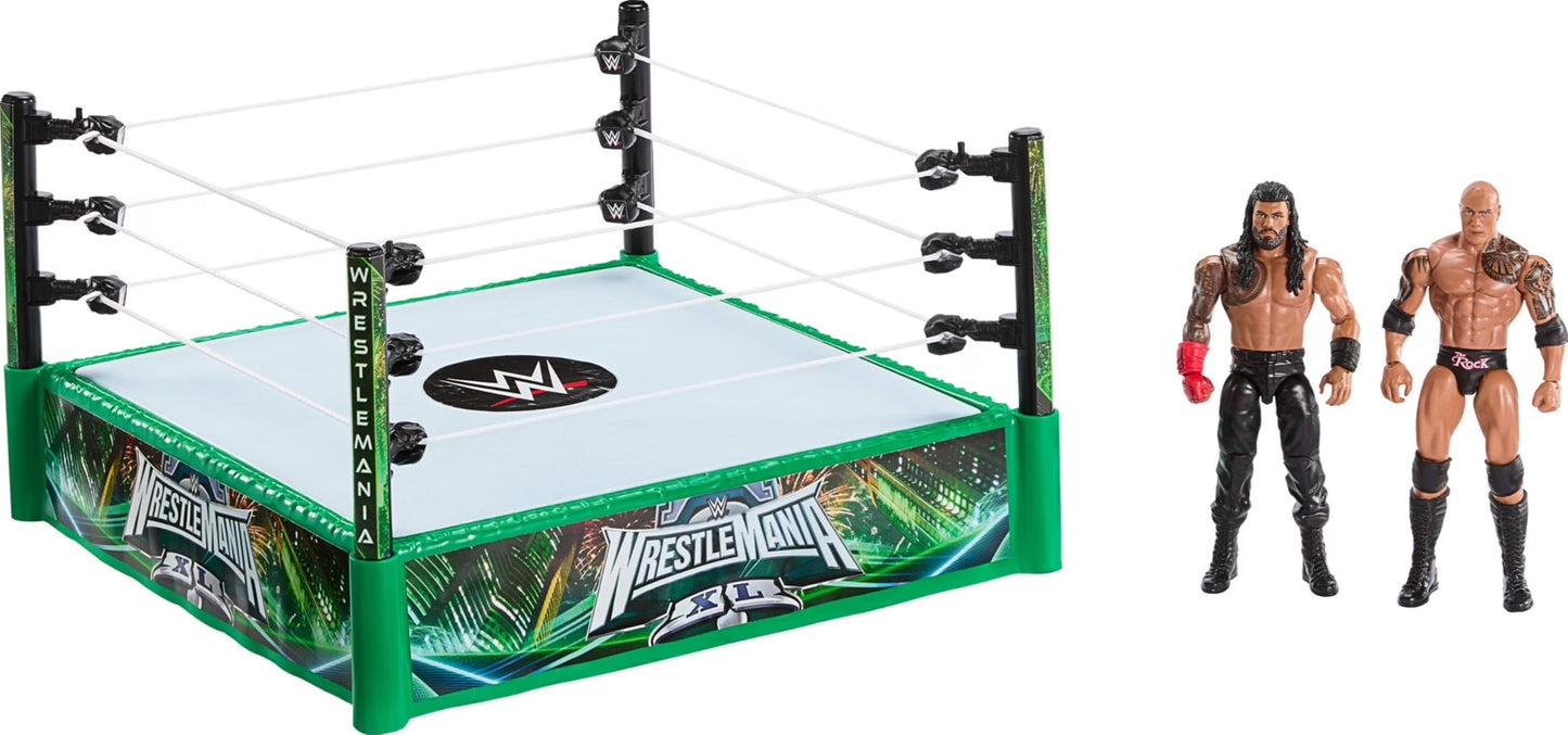 WWE WrestleMania XL Bloodline Playset – Ring + Roman Reigns + The Rock