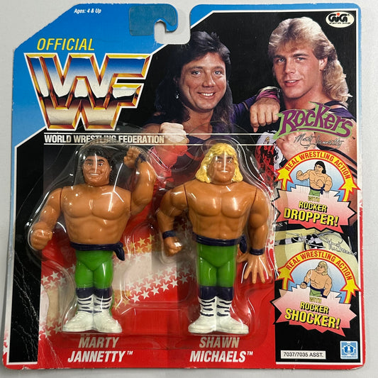 WWF Hasbro MOC - The Rockers (Shawn Michaels & Marty Jannetty) - English Card (Italian Import)