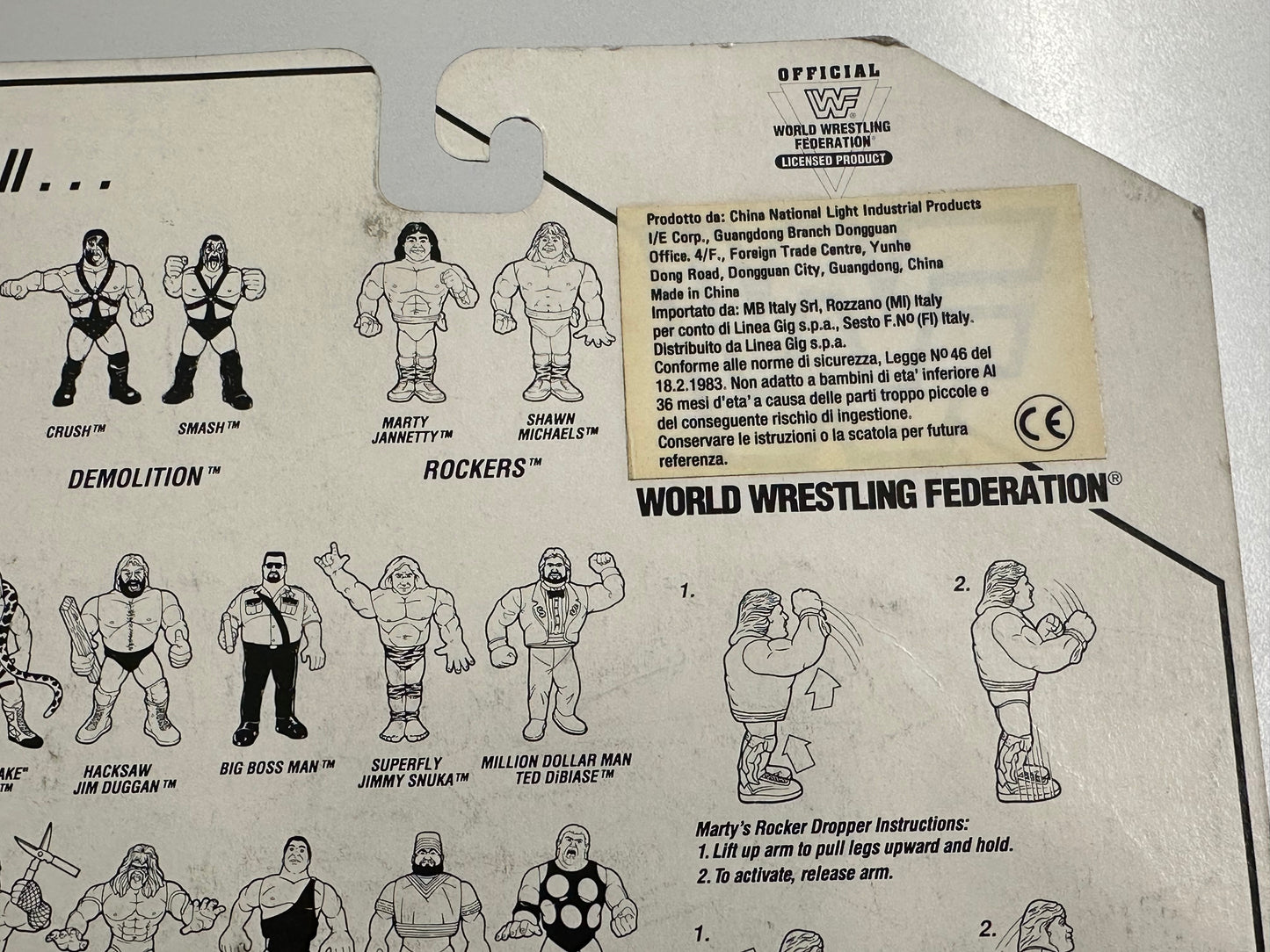 WWF Hasbro MOC - The Rockers (Shawn Michaels & Marty Jannetty) - English Card (Italian Import)