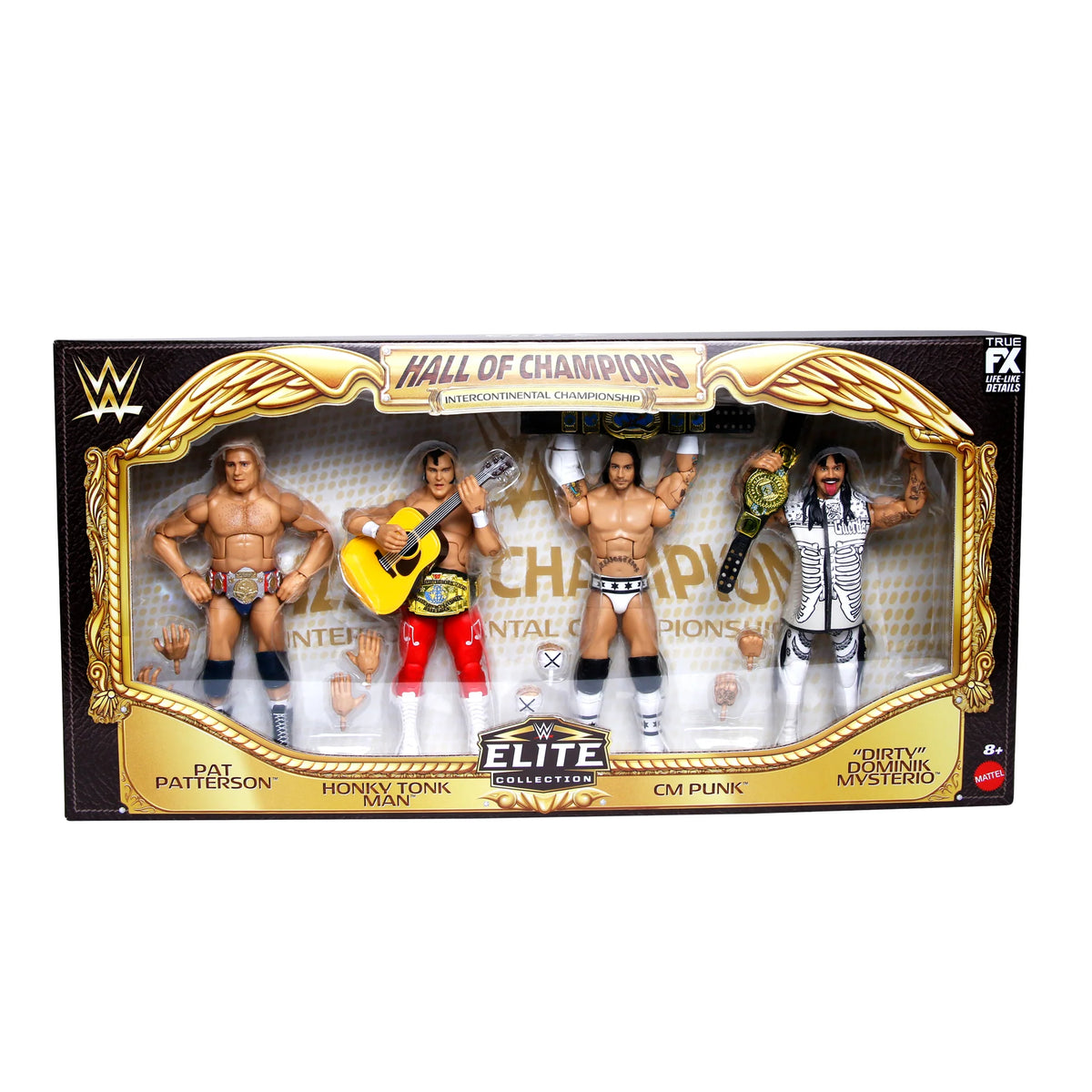 WWE Elite Hall of Champions Intercontinental 4-Pack (Target Exclusive): Pat Patterson + Honky Tonk Man + CM Punk + Dirty Dominik Mysterio