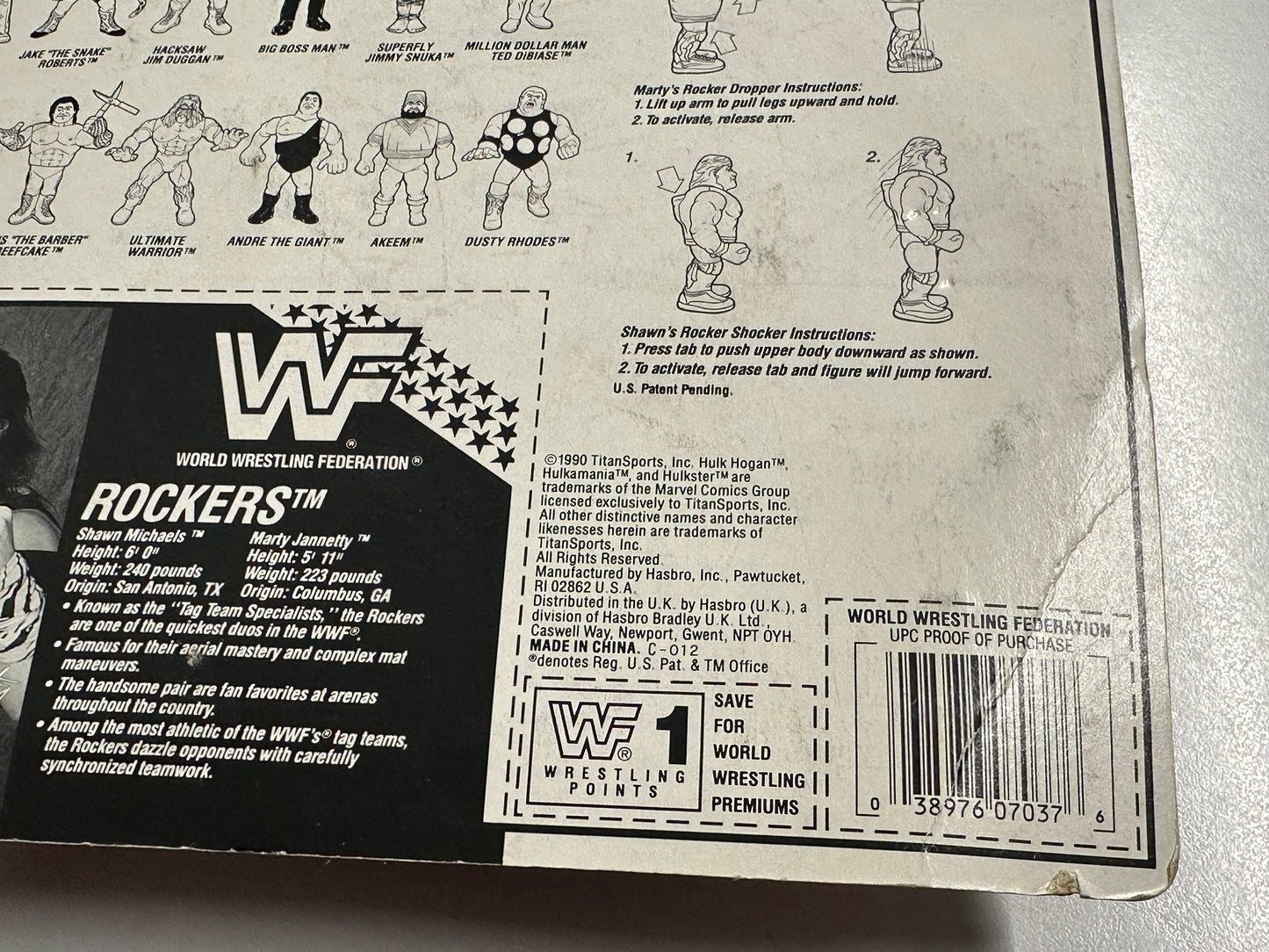 WWF Hasbro MOC - The Rockers (Shawn Michaels & Marty Jannetty) - English Card (Italian Import)