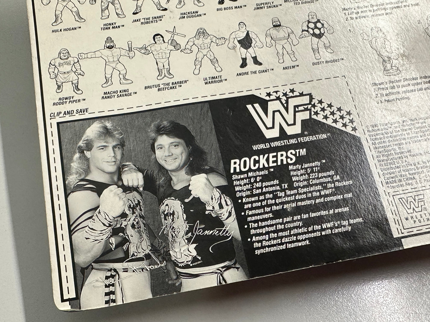 WWF Hasbro MOC - The Rockers (Shawn Michaels & Marty Jannetty) - English Card (Italian Import)