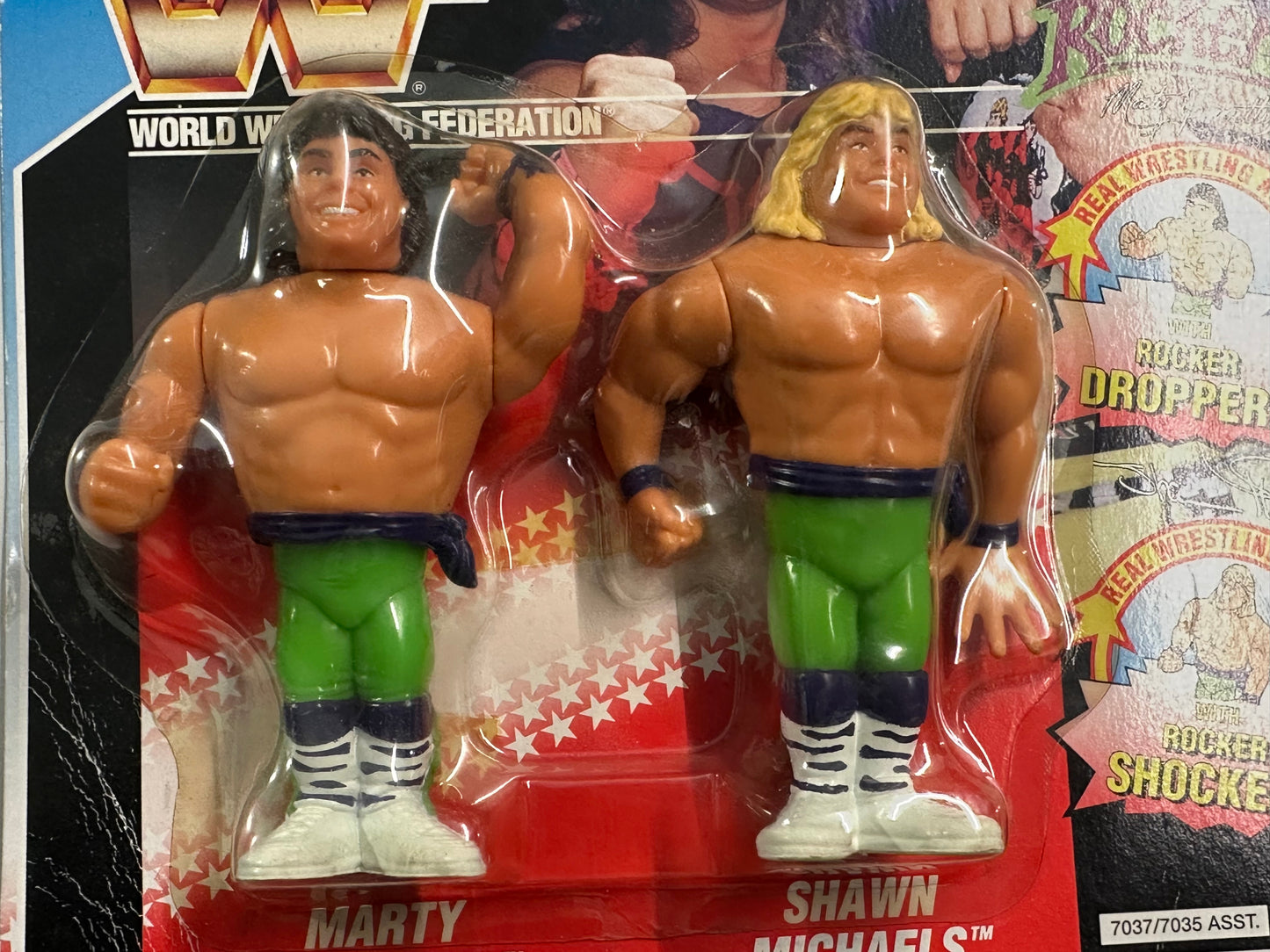 WWF Hasbro MOC - The Rockers (Shawn Michaels & Marty Jannetty) - English Card (Italian Import)