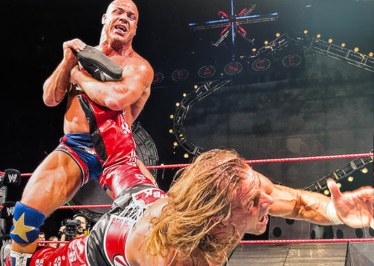 Miniposter (Promo picture) Kurt Angle vs. Shawn Michaels (30X21cm)