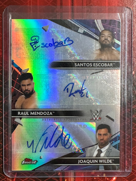 WWE Topps 2021 - Triple Authentic Autographs - Santos Escobar + Raul Mendoza + Joaquin Wilde