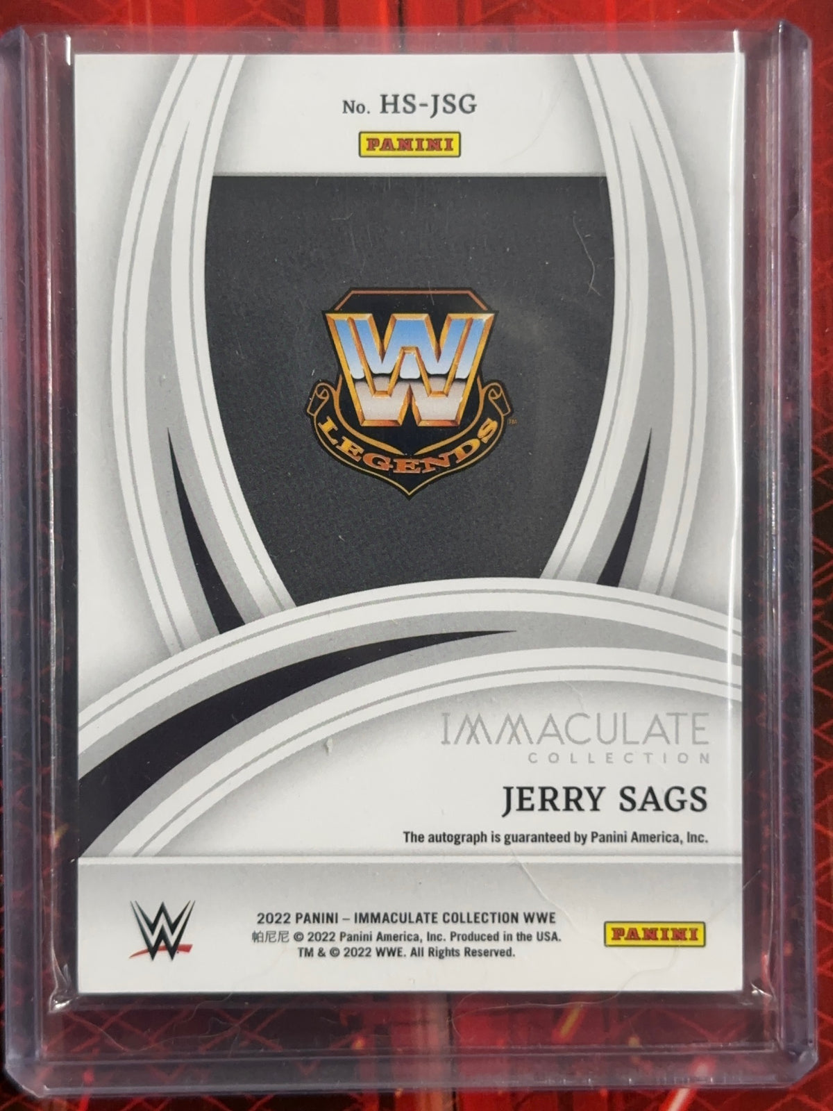 WWE Panini Immaculate Collection 2022 - Heralded Signatures - Jerry Sags (Numerata 82/99)