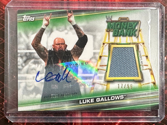 WWE Topps 2019 - Mat Relic Autograph Card - Luke Gallows (Numerata 17/99)