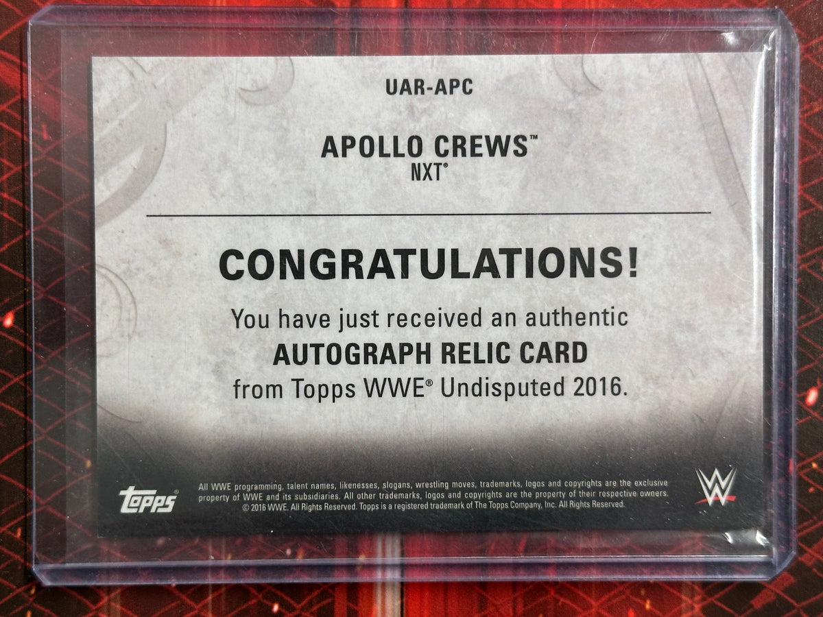 WWE Topps Undisputed 2016 - Relic Autograph Card - Apollo Crews (Numerata 18/25)