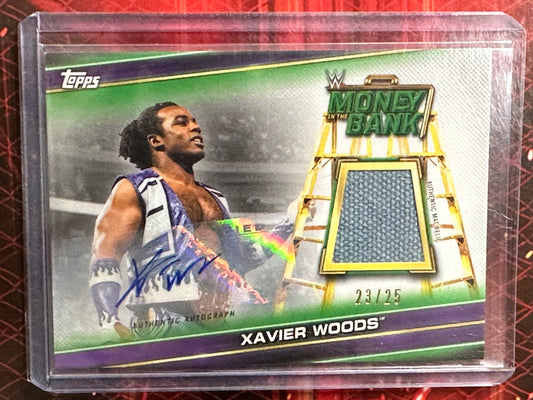 WWE Topps 2019 - Mat Relic Autograph Card - Xavier Woods (Numerata 23/25)