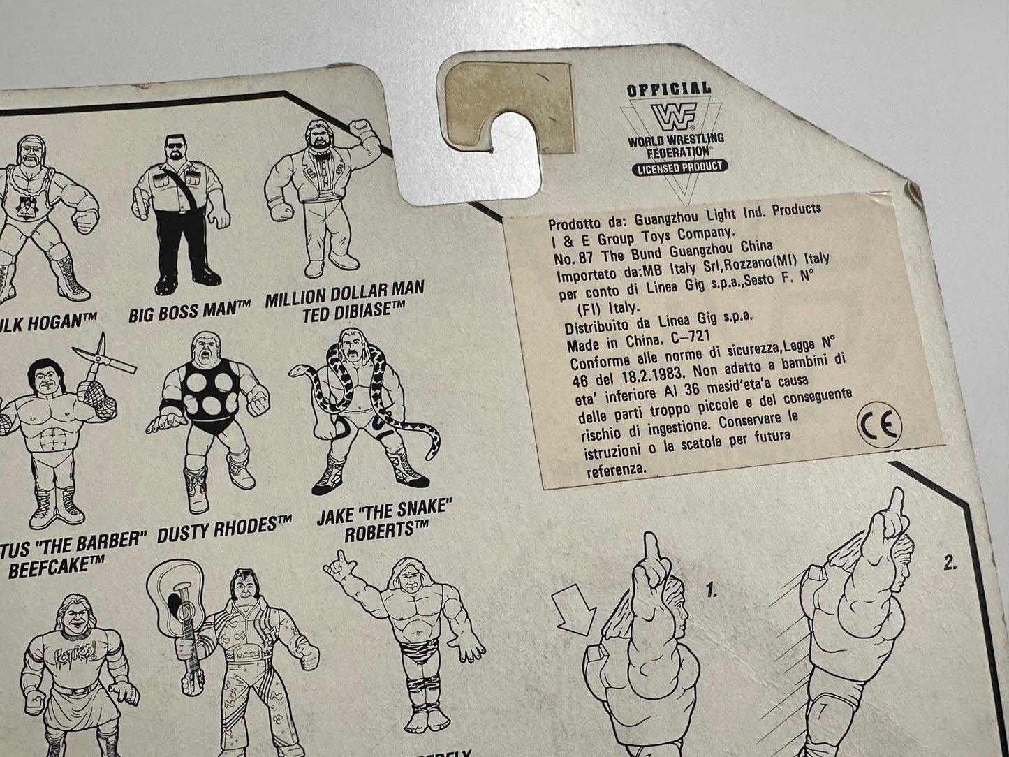 WWF Hasbro MOC - Superfly Jimmy Snuka - English Card (Italian Import)