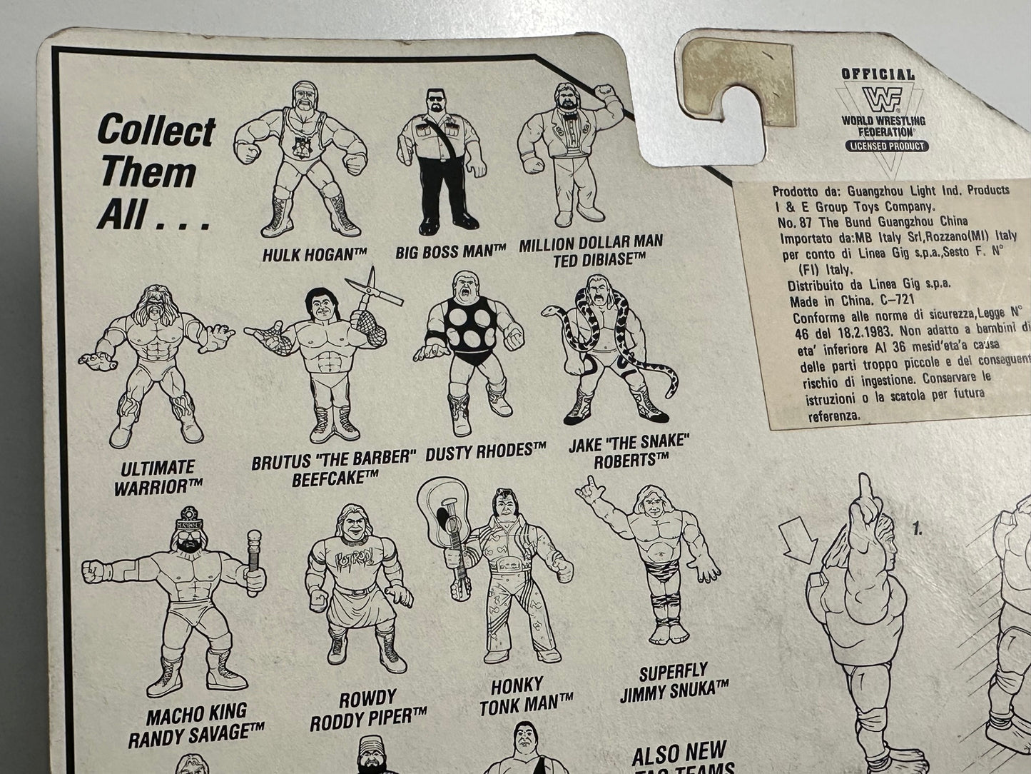 WWF Hasbro MOC - Superfly Jimmy Snuka - English Card (Italian Import)