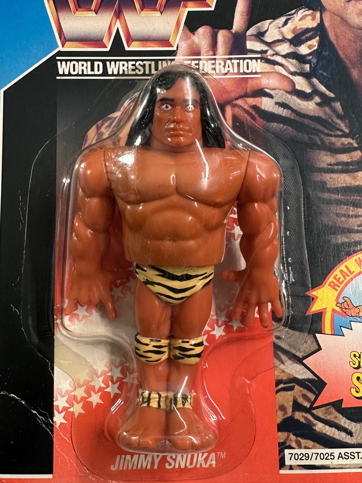 WWF Hasbro MOC - Superfly Jimmy Snuka - English Card (Italian Import)