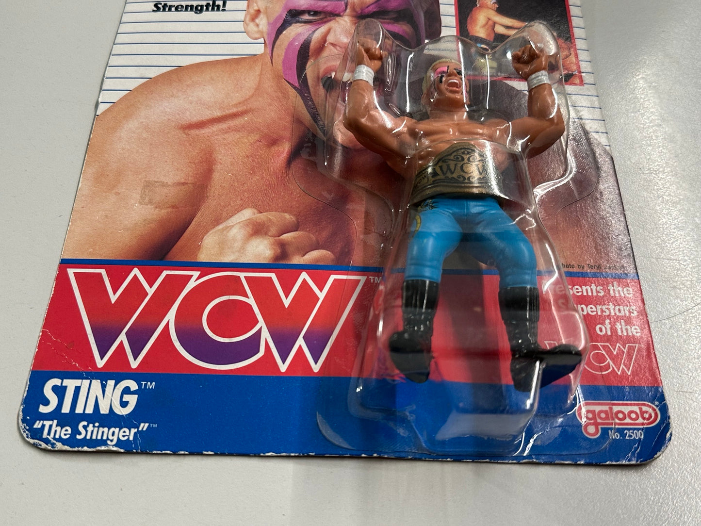 WCW Galoob MOC - Sting - English Card (Italian Import)