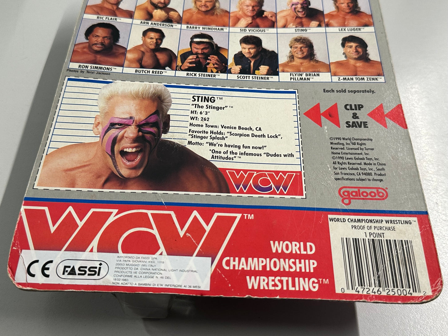WCW Galoob MOC - Sting - English Card (Italian Import)