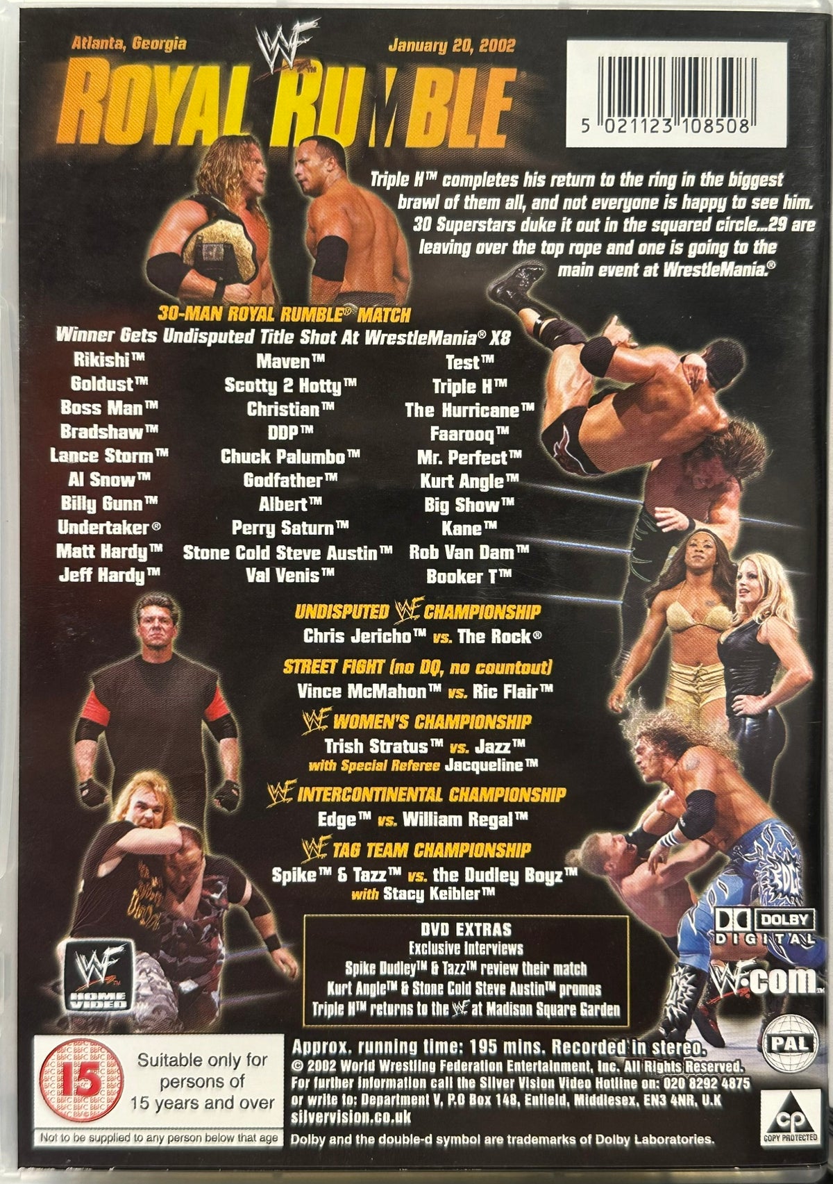 DVD Royal Rumble 2002 (Edizione originale Silver Vision PAL del 2002) (Usato in ottime condizioni)