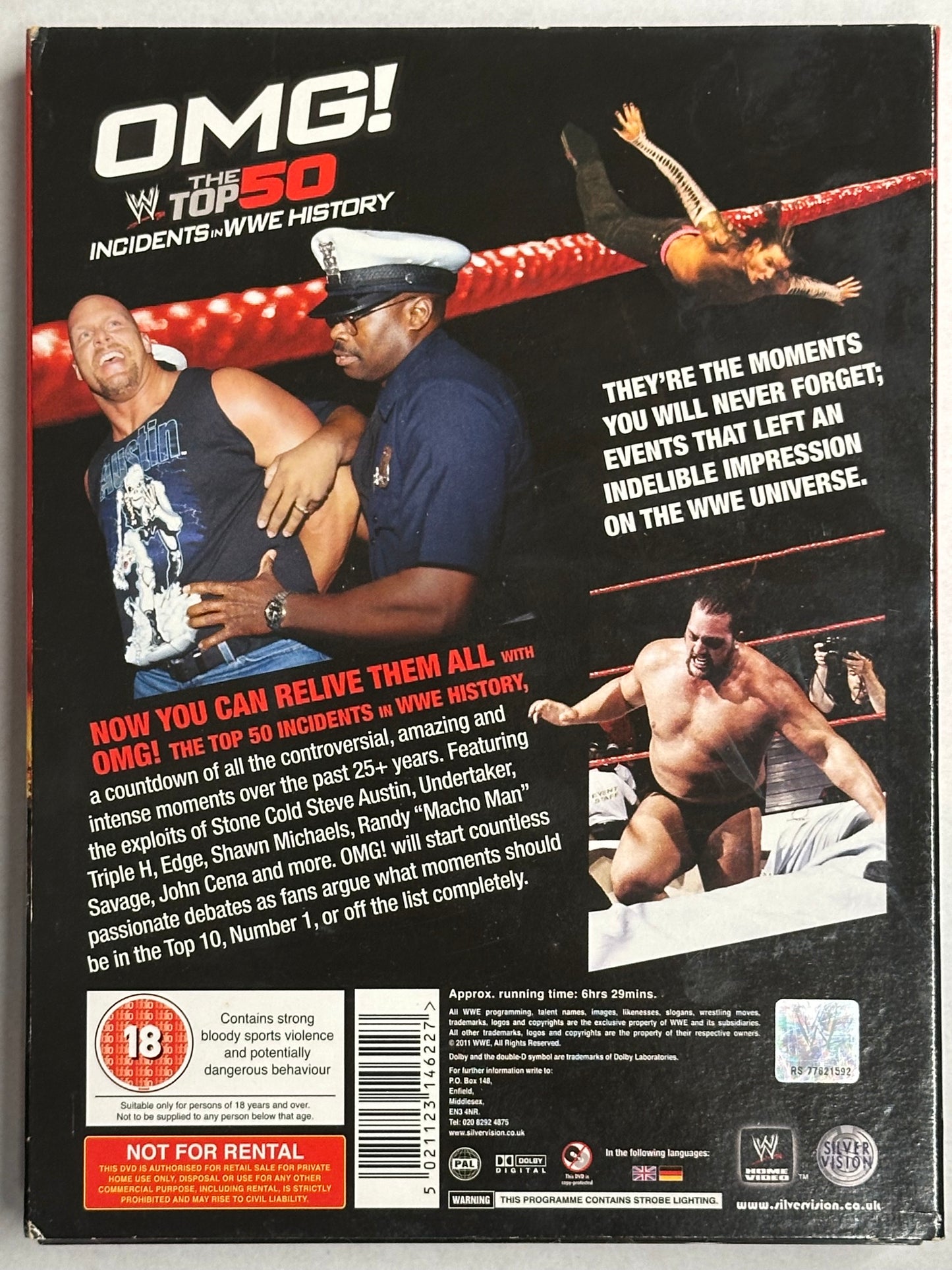 DVD WWE OMG! - Top 50 Incidents in WWE History (3 DVD) *Digipack* (Usato in buone condizioni)