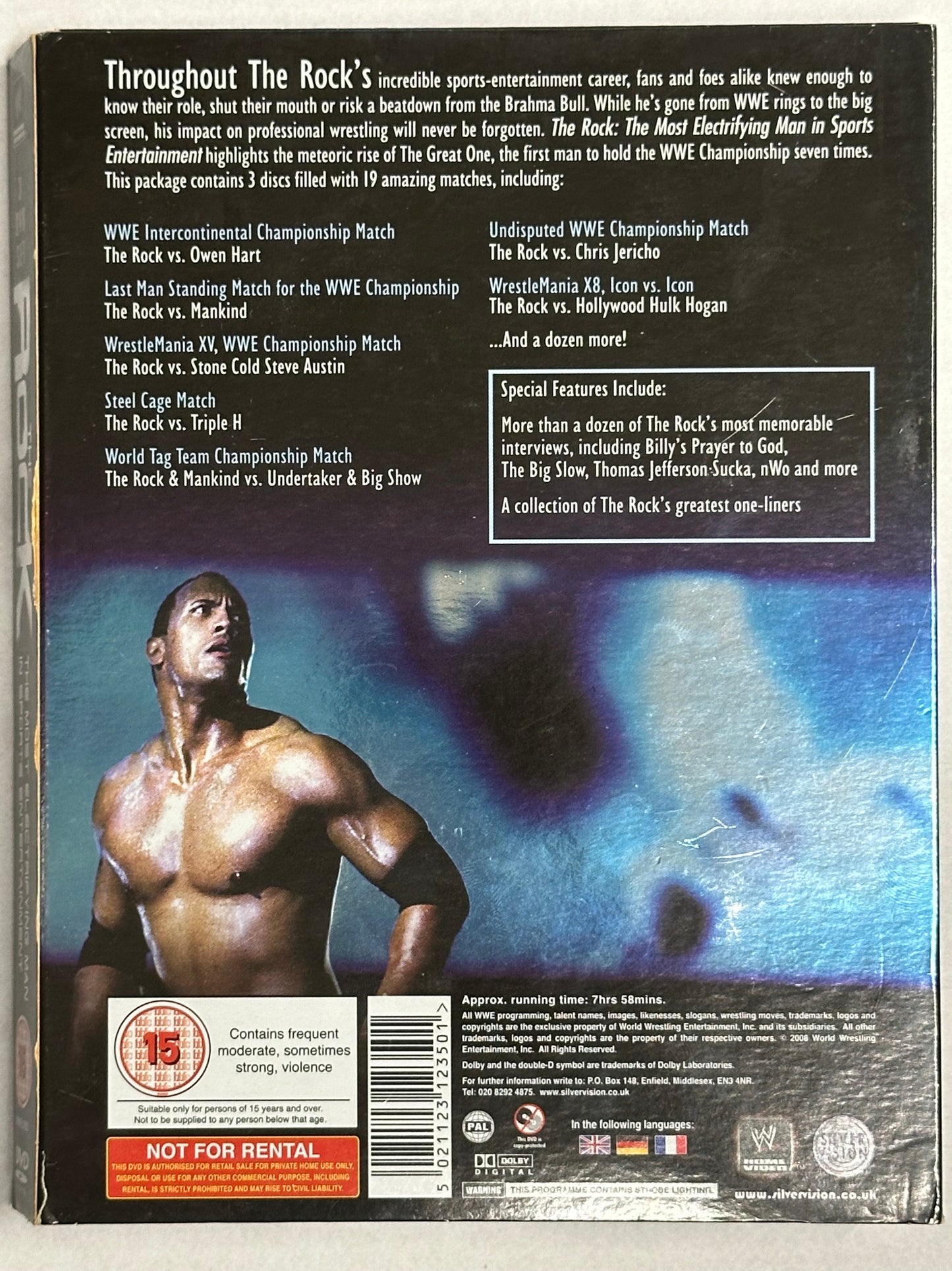 DVD - The Rock: The Most Electrifying Man in Sports Entertainment (3 Dischi Digipack) (Usato in buone condizioni)
