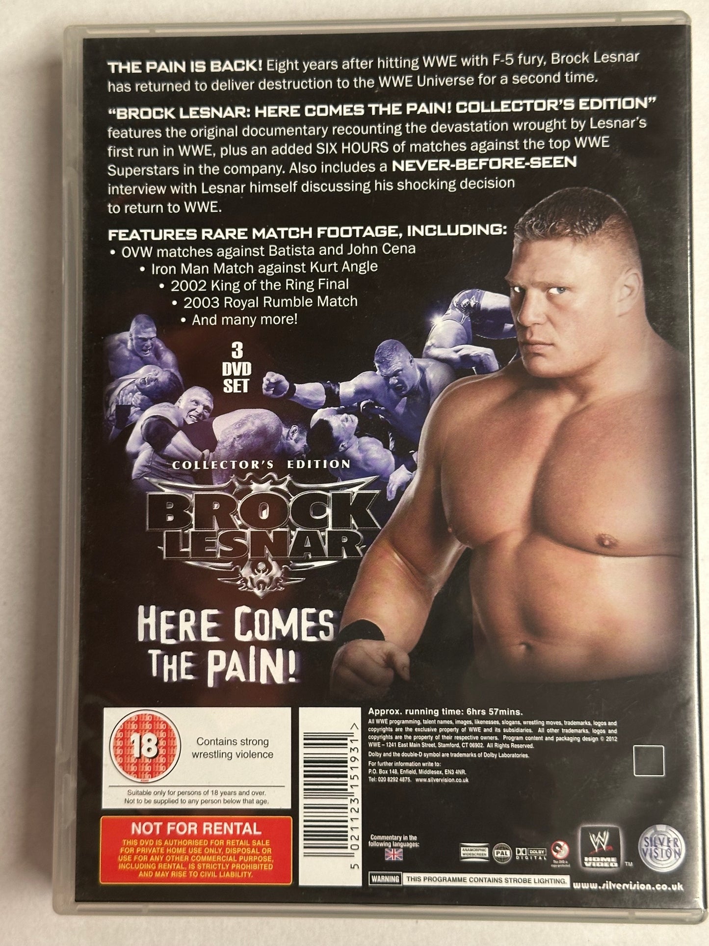DVD Brock Lesnar - Here Comes the Pain 3 DVD Set (Usato in buone condizioni)