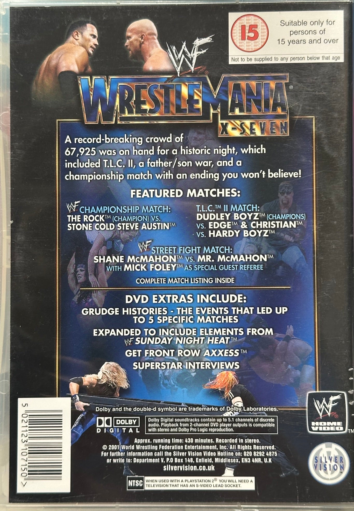 DVD WWE WrestleMania 17 X-7 (2 Dischi) Silver Vision First Release Fat-Case (Usato in ottime condizioni)