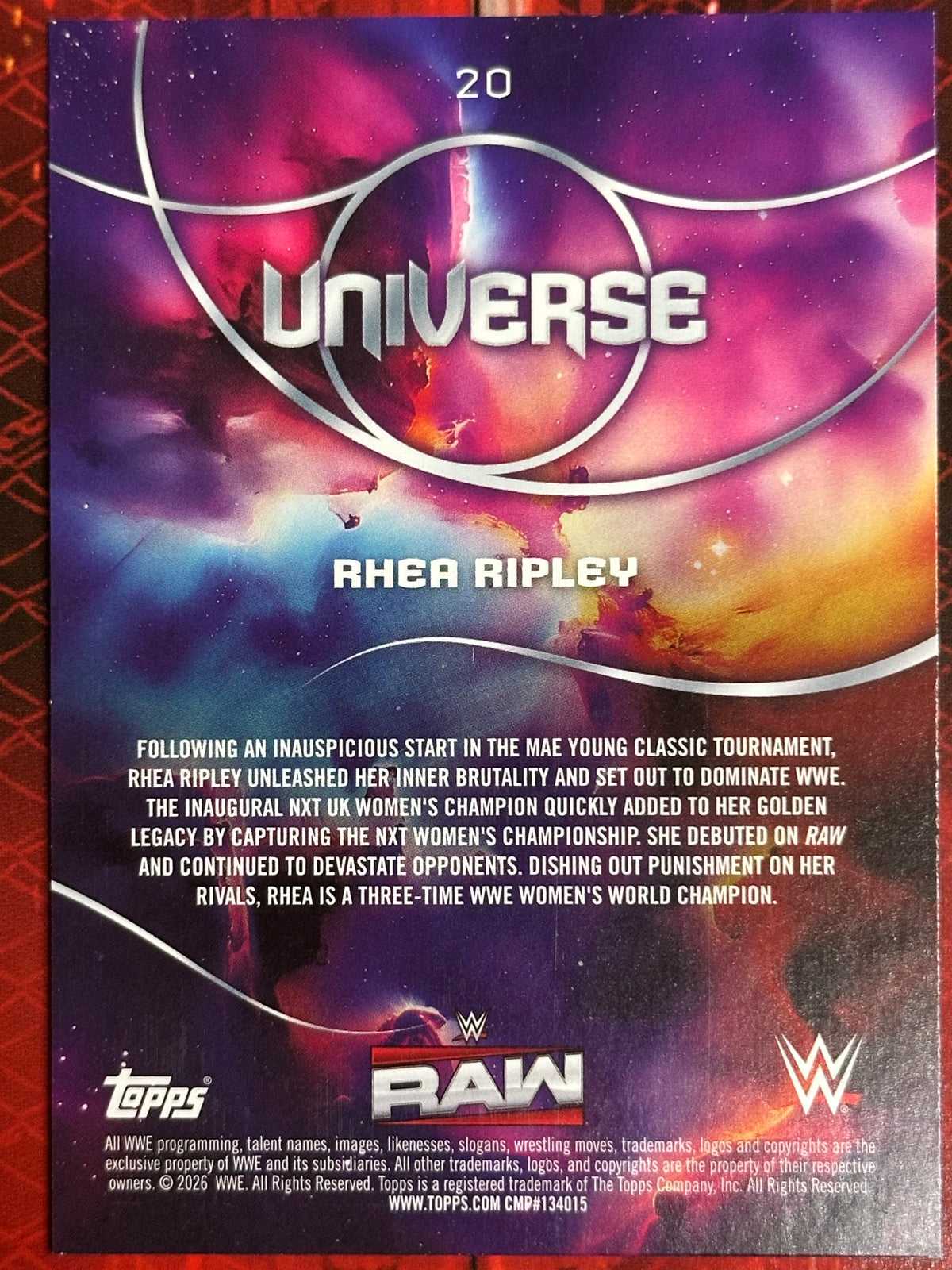 WWE Universe 2026 No. 20 Rhea Ripley (Numerata 149/299)