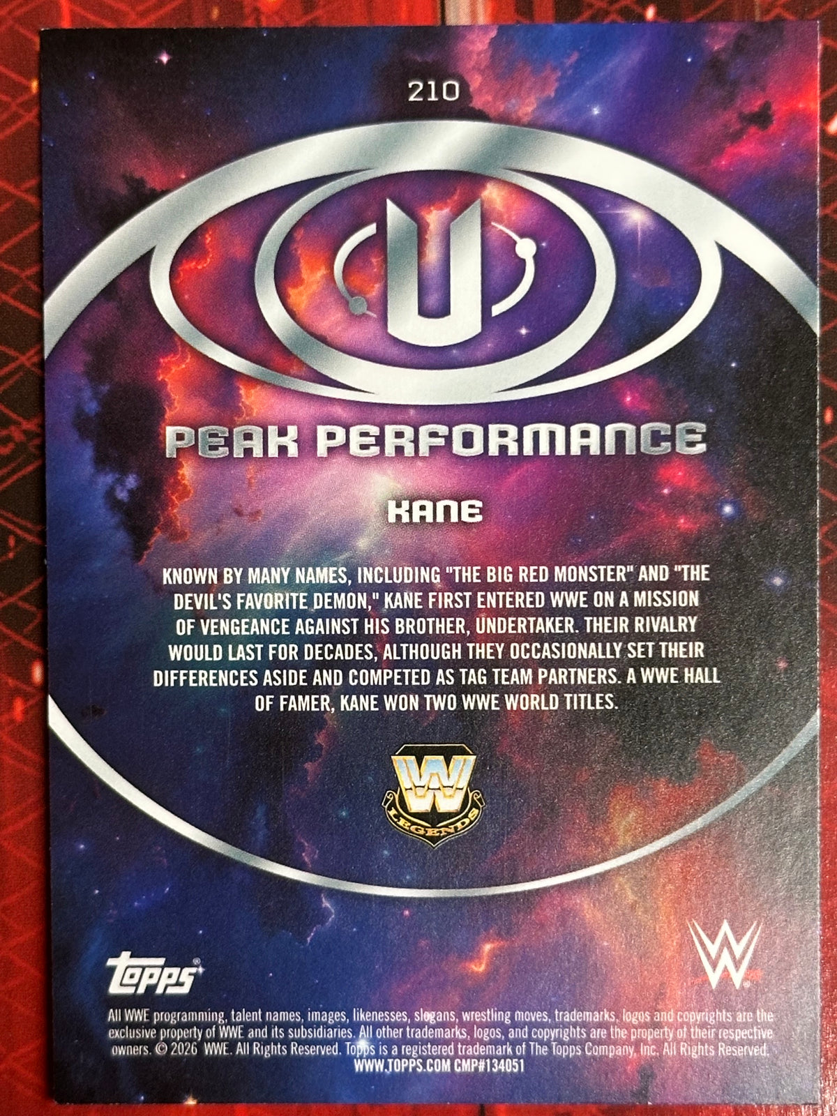 WWE Universe 2026 No. 210 Peak Performance Kane (Numerata 134/175)
