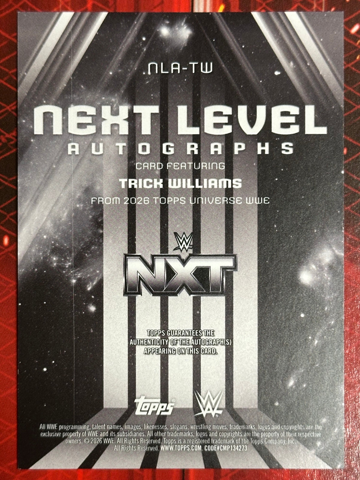 WWE Universe 2026 Next Level Autographs Trick Williams (Numerata 169/299)