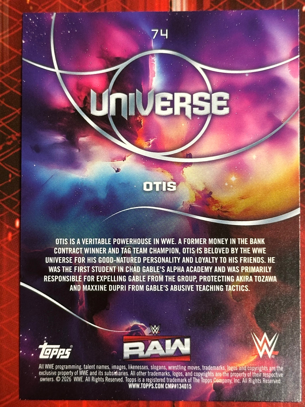 WWE Universe 2026 No. 74 Otis (Numerata 382/399)