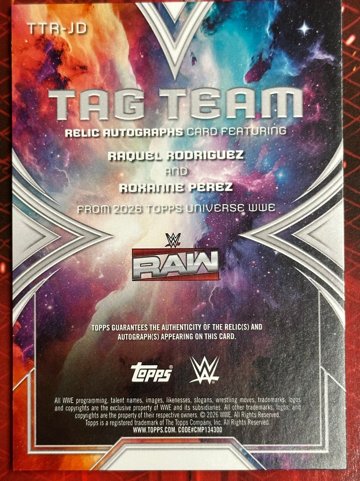 WWE Universe 2026 Tag Team Relic Autographs Raquel Rodriguez & Roxanne Perez