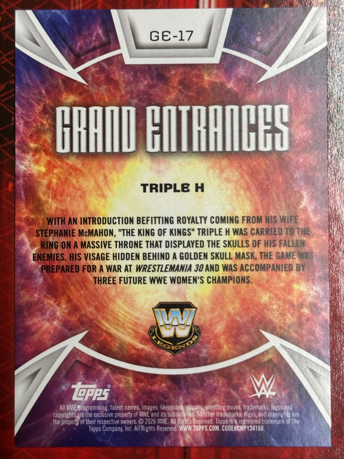 WWE Universe 2026 Große Auftritte Triple H HHH