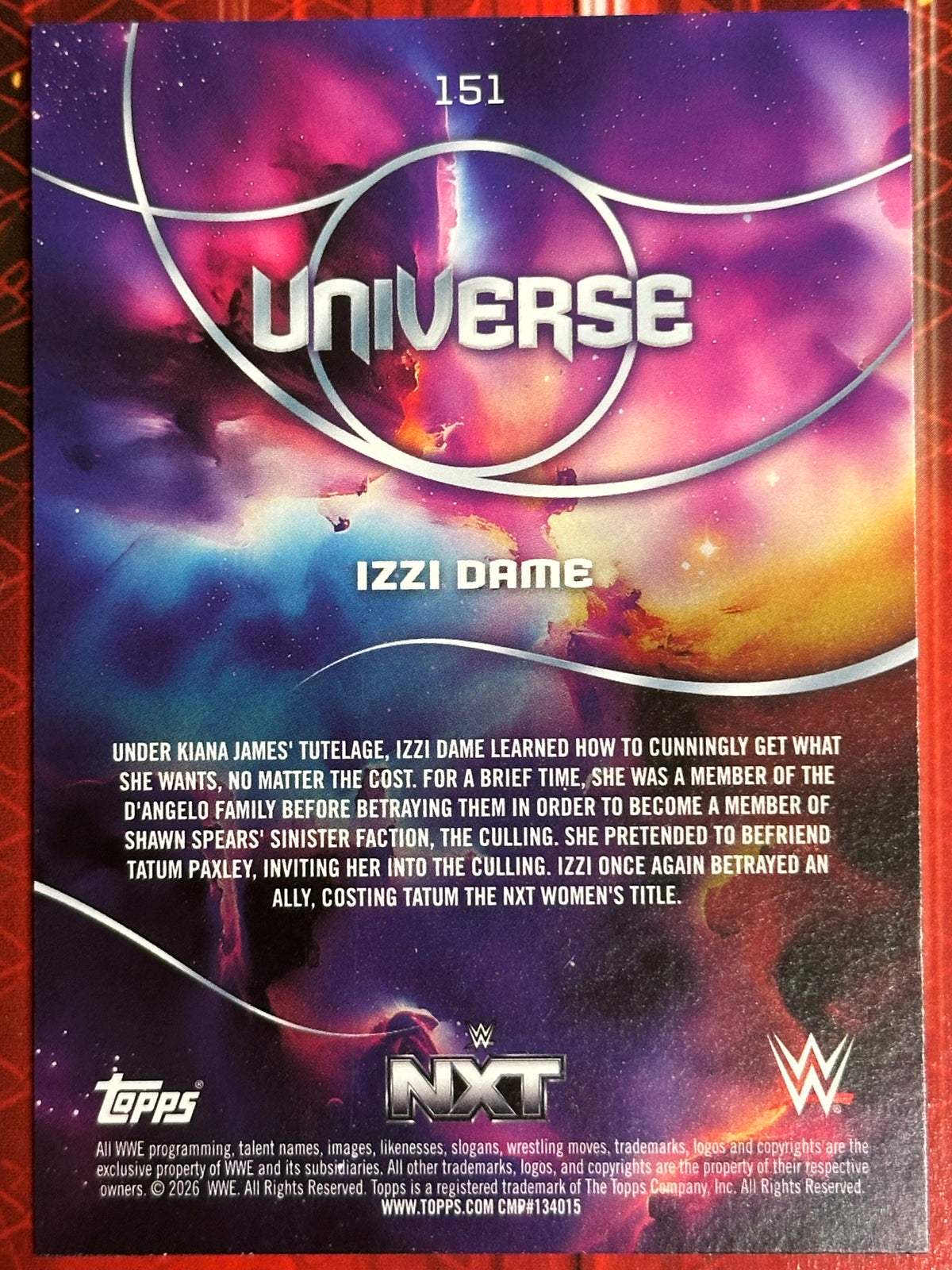 WWE Universe 2026 No. 151 Izzi Dame (Numerata 187/199)