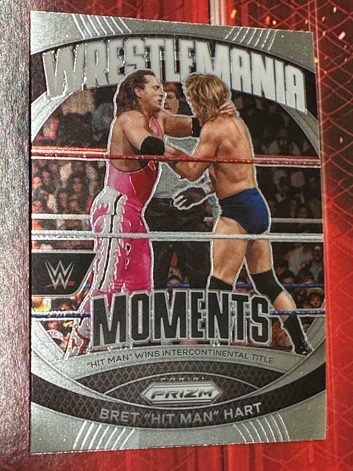 WWE Panini Prizm 2024 Trading Card WrestleMania Moments No. 006 - Bret Hart