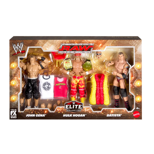 WWE Elite Raw 3-Pack: John Cena, Hulk Hogan & Batista (Limited Edition) *DMG*