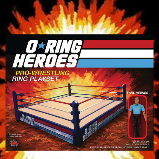 KWK O*Ring Heroes - Pro Wrestling Ring (20x20cm) Playset (mit Schiedsrichter Earl Hebner) *VORBESTELLUNG FEBRUAR 2027*