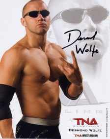 Miniposter autografato TNA - Desmond Wolfe (Promo) (26x20cm)