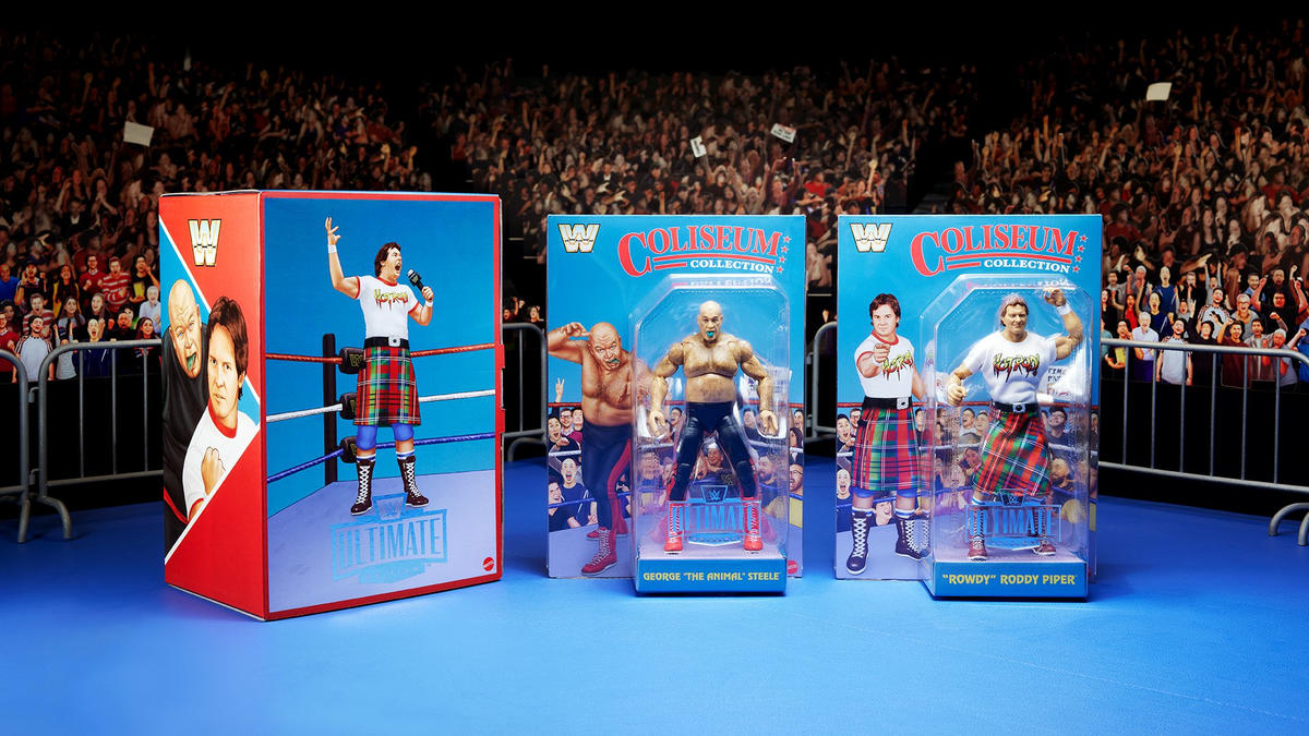 WWE Ultimate Edition Coliseum Collection Series 3 - "Rowdy" Roddy Piper & George "The Animal" Steele - Set completo con BOX