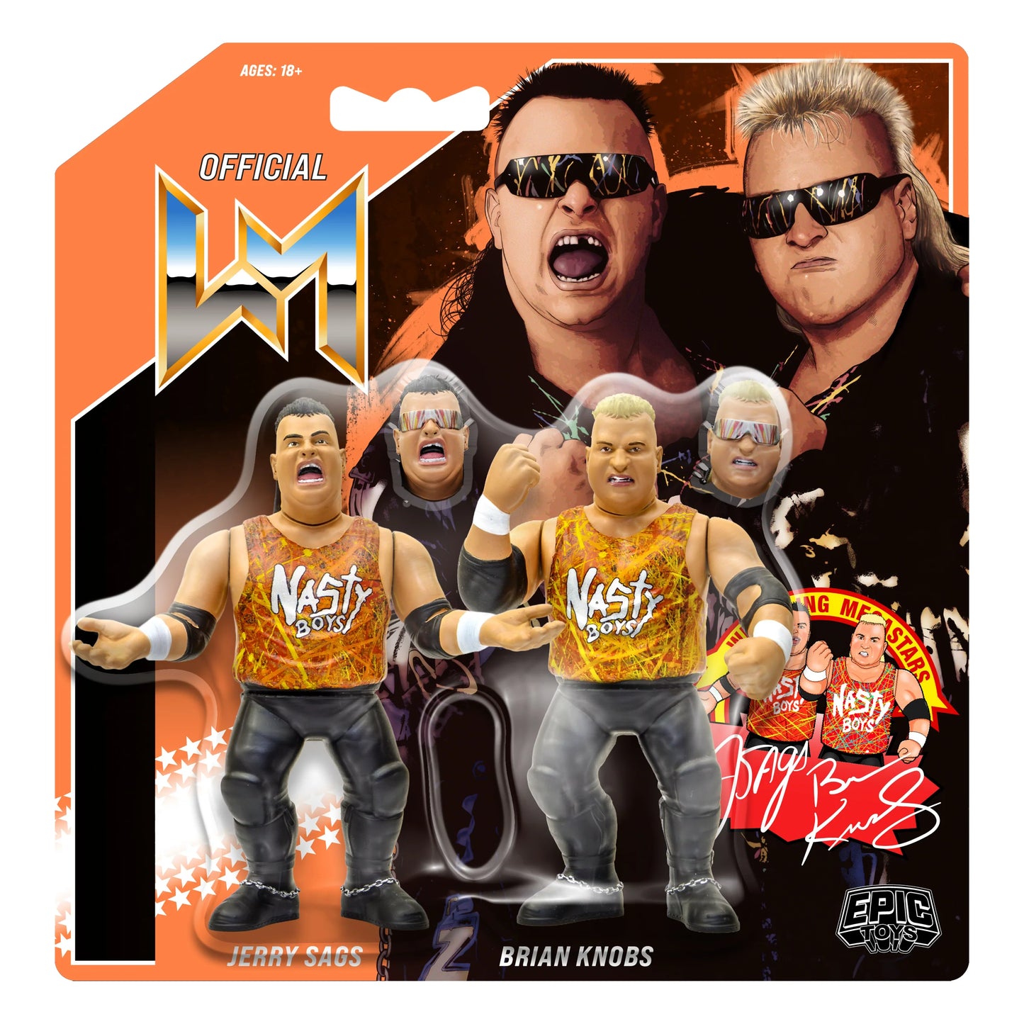 Retro Epic Toys Wrestling Megastars - The Nasty Boys (Orange Card)